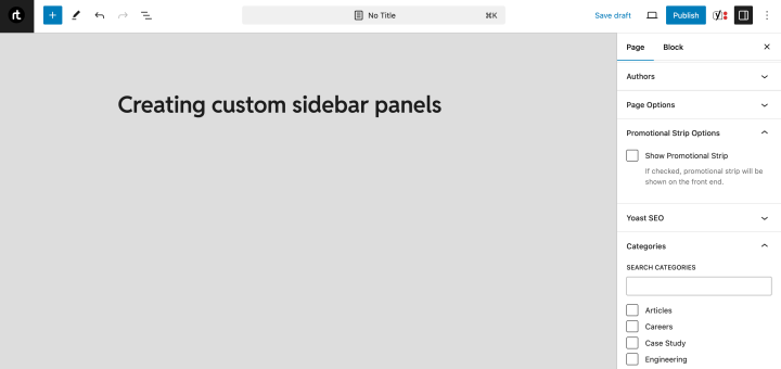Custom sidebar panels